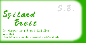 szilard breit business card